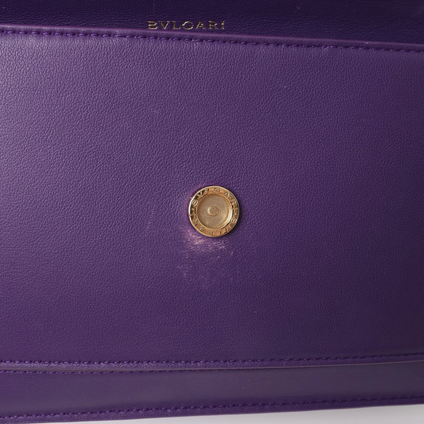 BVLGARI Serpenti Leather 2Way Chain Handbag in Purple