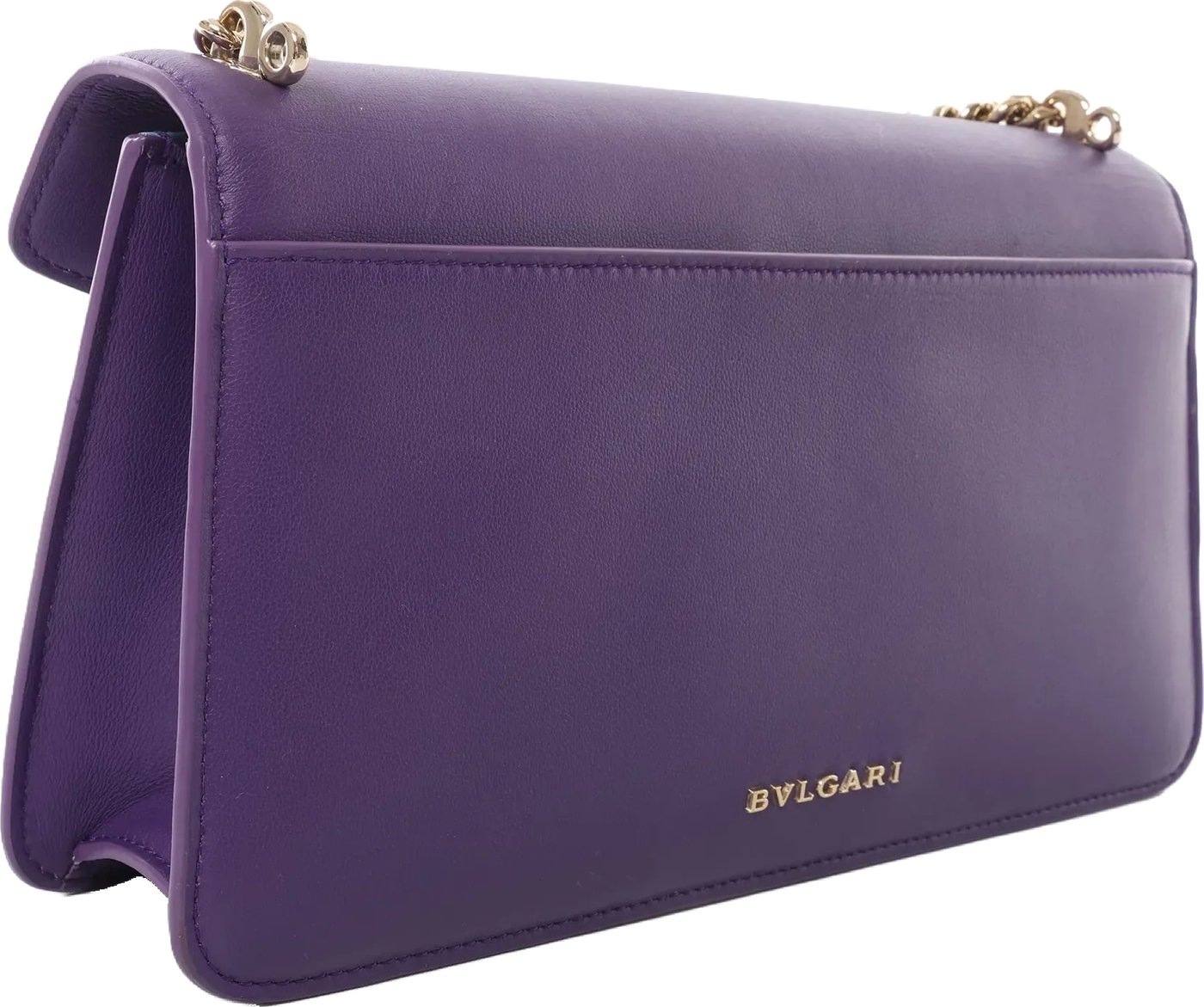 BVLGARI Serpenti Leather 2Way Chain Handbag in Purple