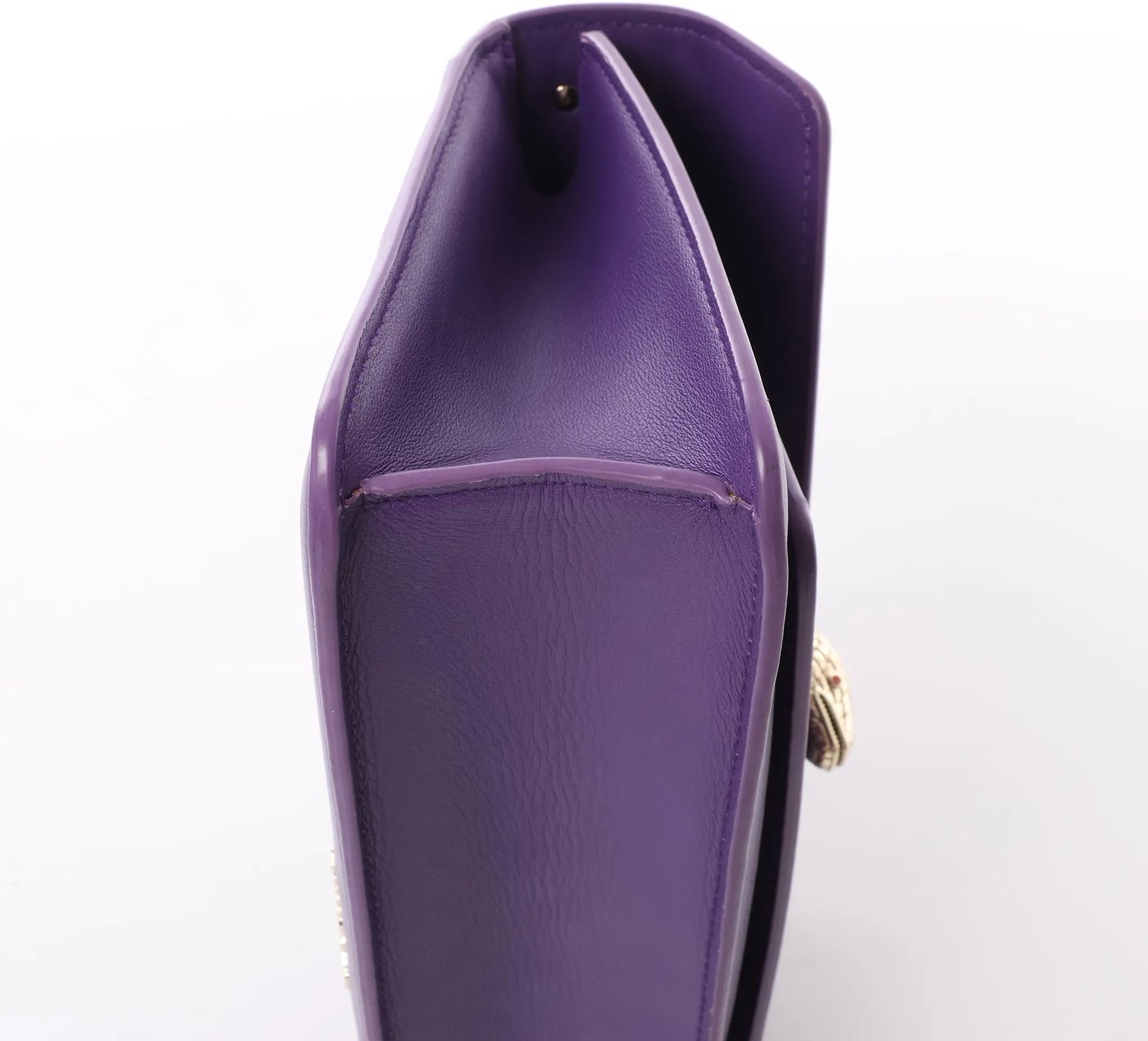 BVLGARI Serpenti Leather 2Way Chain Handbag in Purple