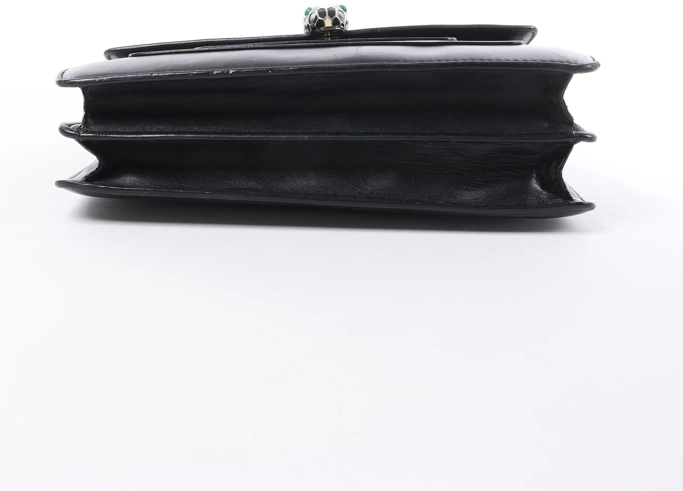 BVLGARI Serpenti Leather Chain Crossbody Bag in Black