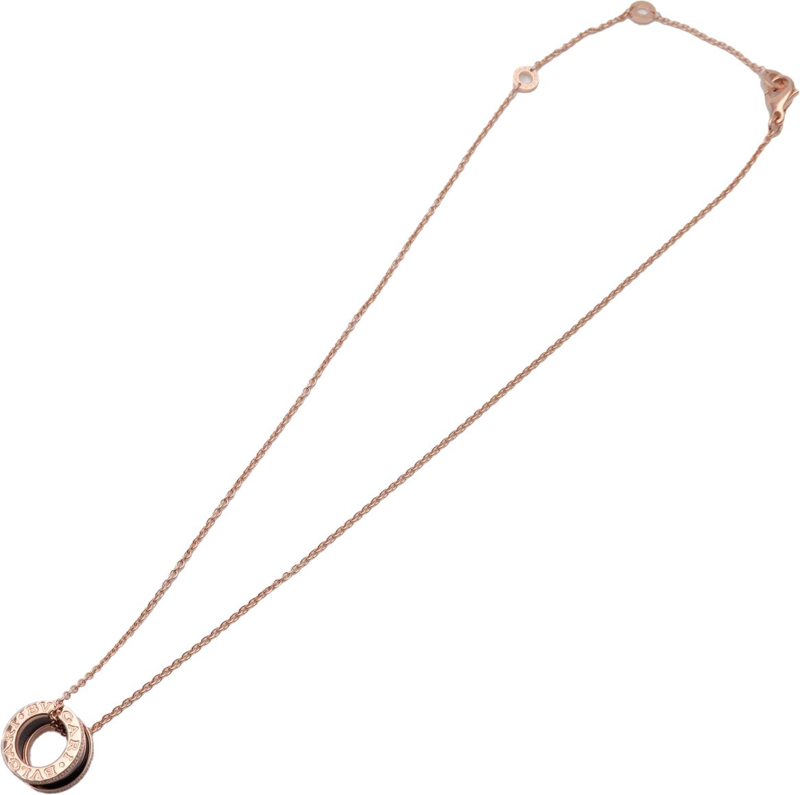 Bvlgari B.Zero1 Pendant 18K Rose Gold and Ceramic with Diamonds