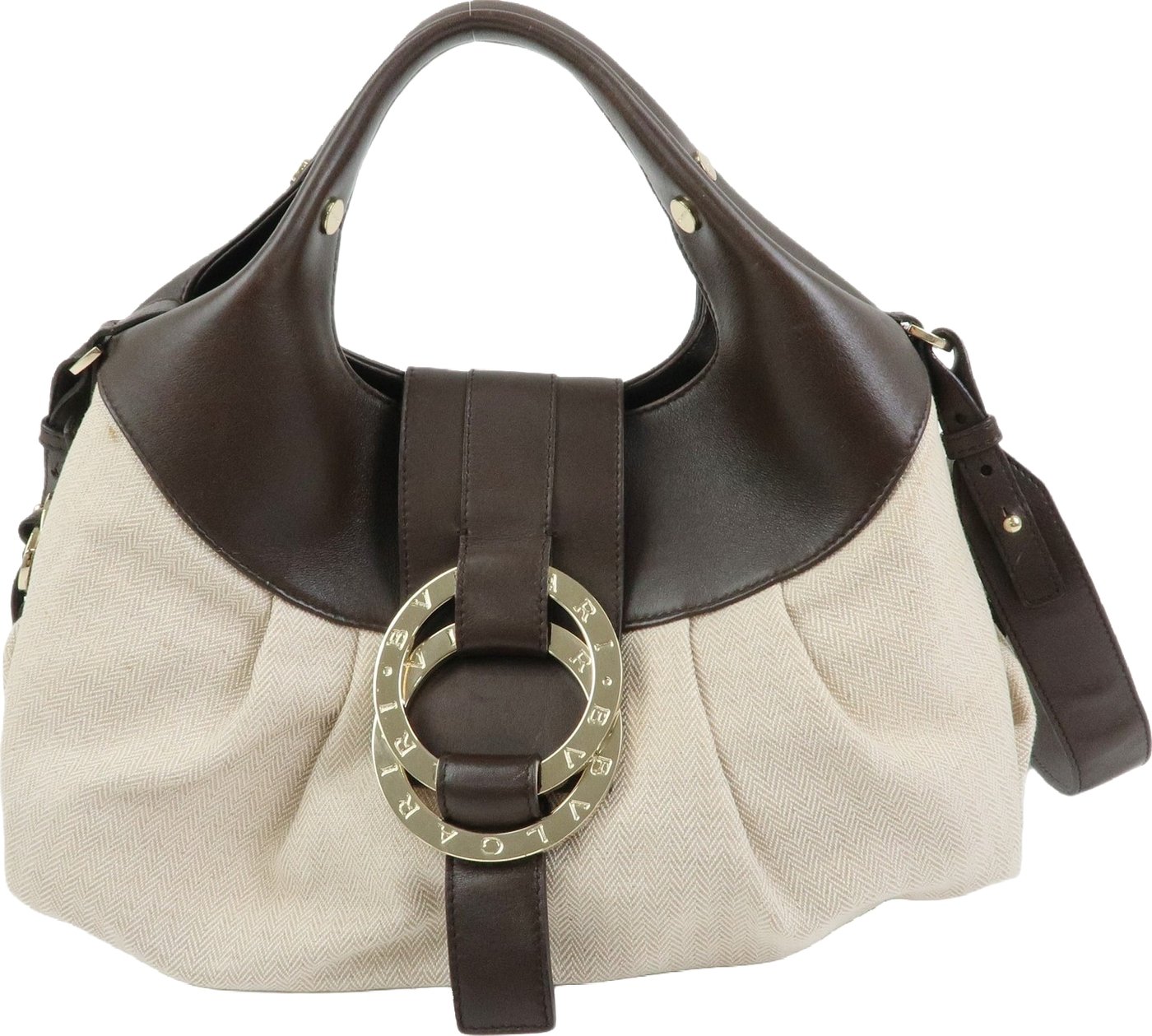 Bvlgari Chandra Hobo Canvas and Leather Large