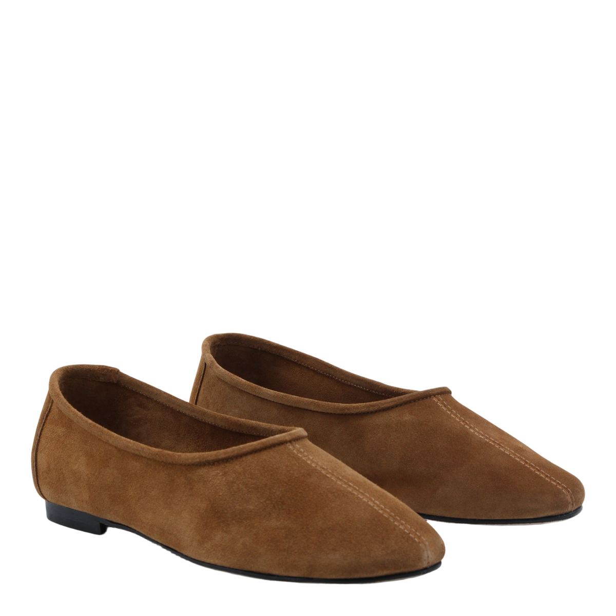 Pointed-Toe Suede Flats