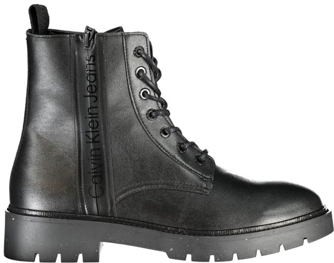 Calvin Klein Black Polyurethane Men Ankle Boot