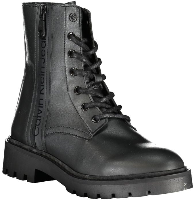 Calvin Klein Black Polyurethane Women Ankle Boot