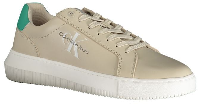Calvin Klein Beige Leather Men's Sneaker