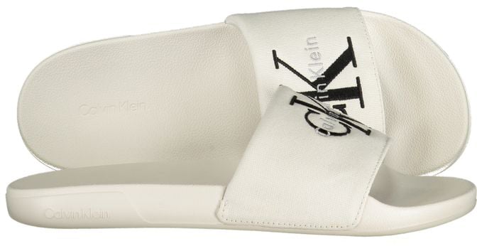 Calvin Klein White Polyurethane Men Slipper