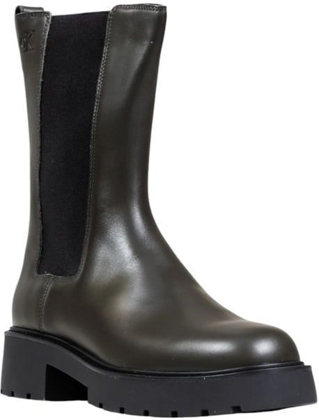 Calvin Klein Jeans Gray Leather Ankle Boots