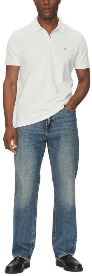Calvin Klein Jeans White Cotton Polo Shirt