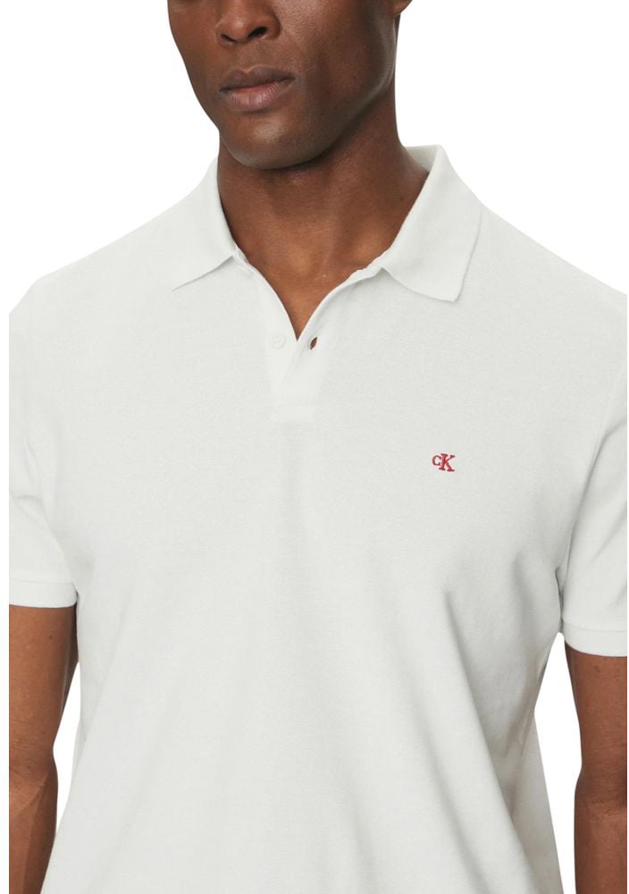 Calvin Klein Jeans White Cotton Polo Shirt