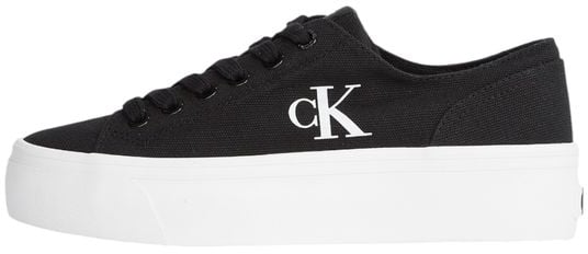 Calvin Klein Jeans Black And White Recycled Cotton Platform Sneakers