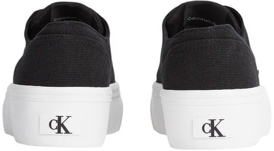 Calvin Klein Jeans Black And White Recycled Cotton Platform Sneakers