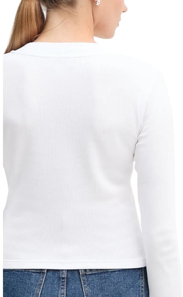 Calvin Klein Jeans White Cotton Long Sleeve T-Shirt