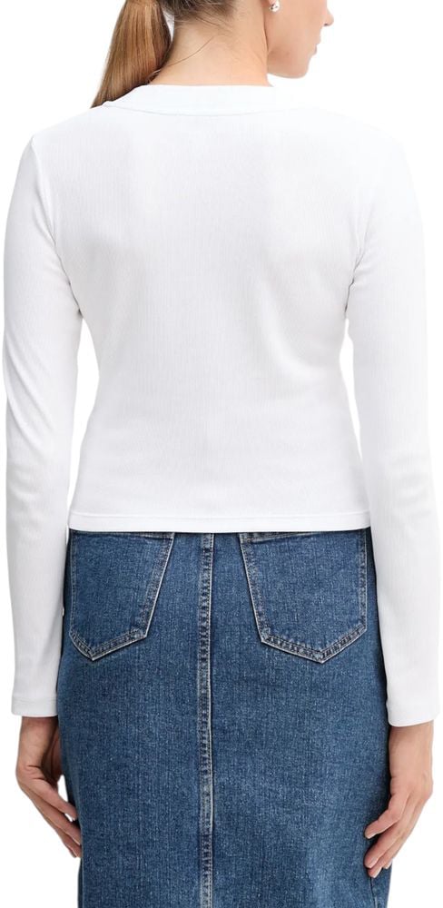 Calvin Klein Jeans White Cotton Long Sleeve T-Shirt