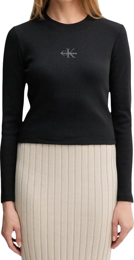 Calvin Klein Jeans Black Cotton Long Sleeve T-Shirt