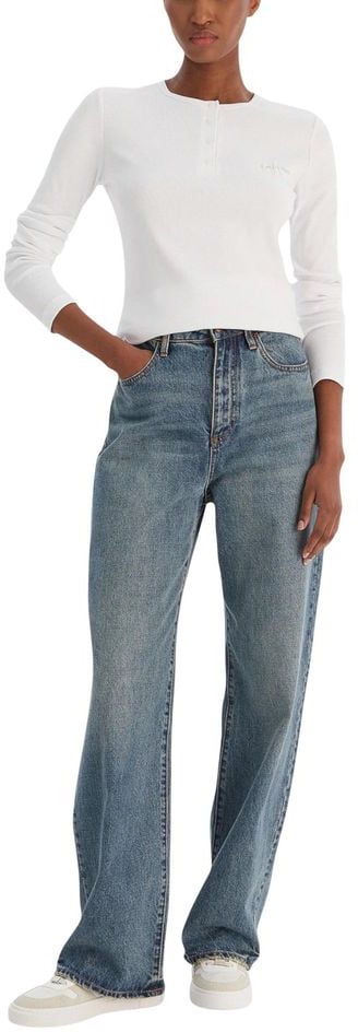 Calvin Klein Jeans White Cotton Long Sleeve T-Shirt