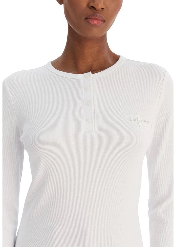 Calvin Klein Jeans White Cotton Long Sleeve T-Shirt
