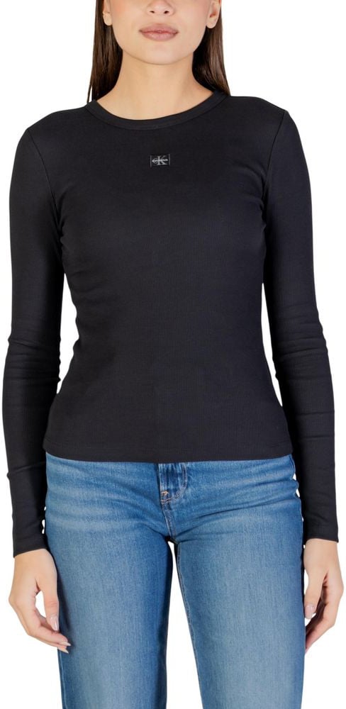 Calvin Klein Jeans Black Cotton Long Sleeve T-Shirt