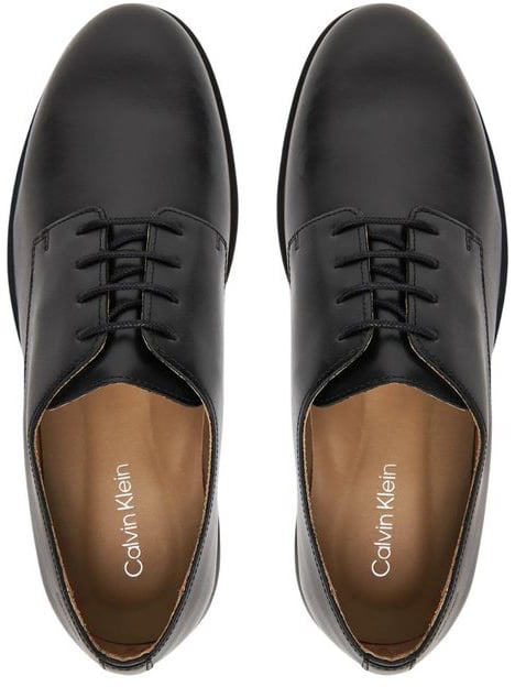 Calvin Klein Black Leather Oxfords And Derbies