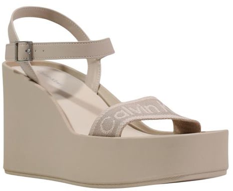 Calvin Klein Beige Polyethylene Platform Sandals