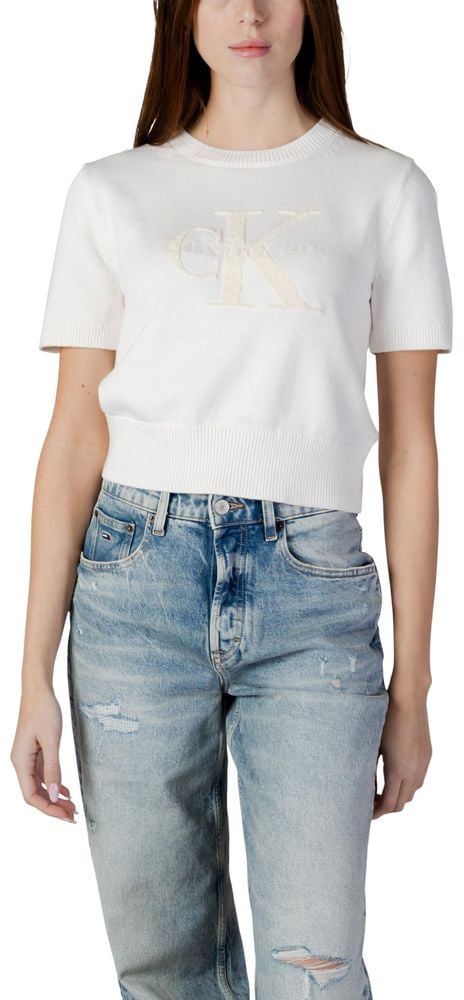 Calvin Klein Jeans Beige Cotton Sweatshirt
