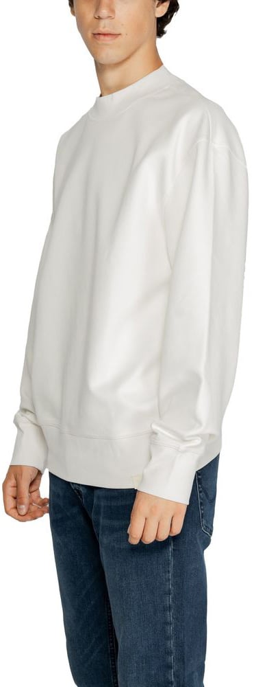 Calvin Klein Jeans White Recycled Cotton Sweatshirt