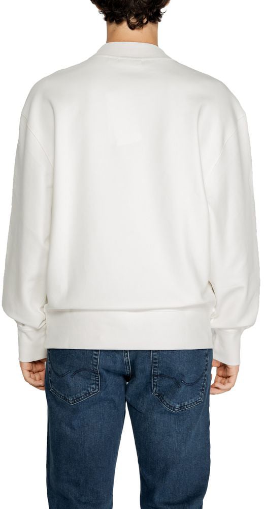 Calvin Klein Jeans White Recycled Cotton Sweatshirt