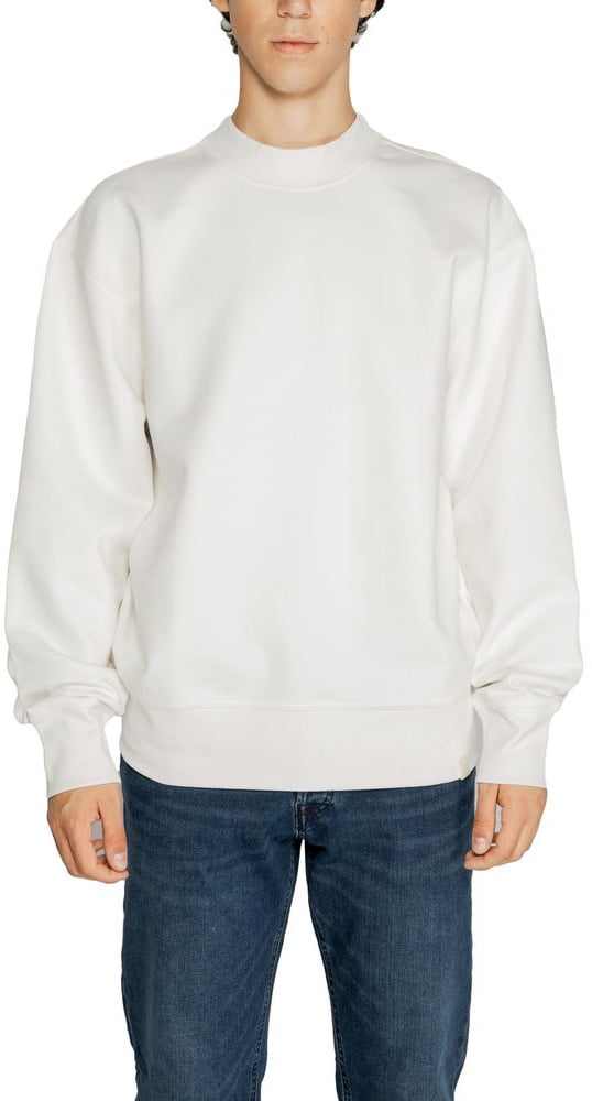 Calvin Klein Jeans White Recycled Cotton Sweatshirt
