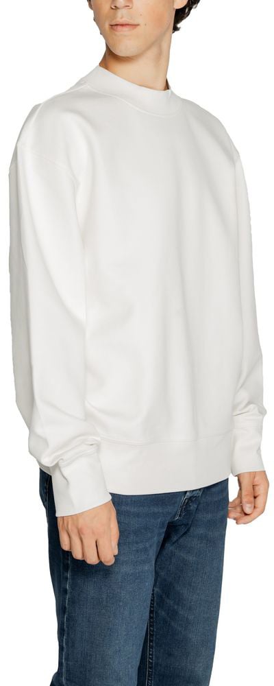 Calvin Klein Jeans White Recycled Cotton Sweatshirt