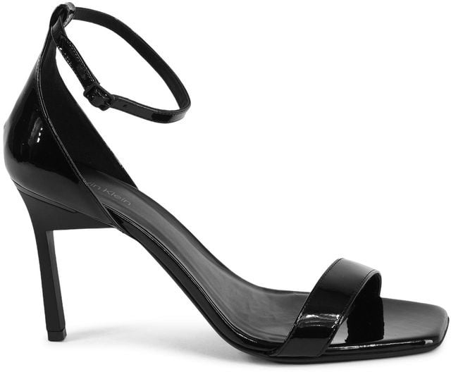 Calvin Klein Black Leather Stiletto Heel Sandals