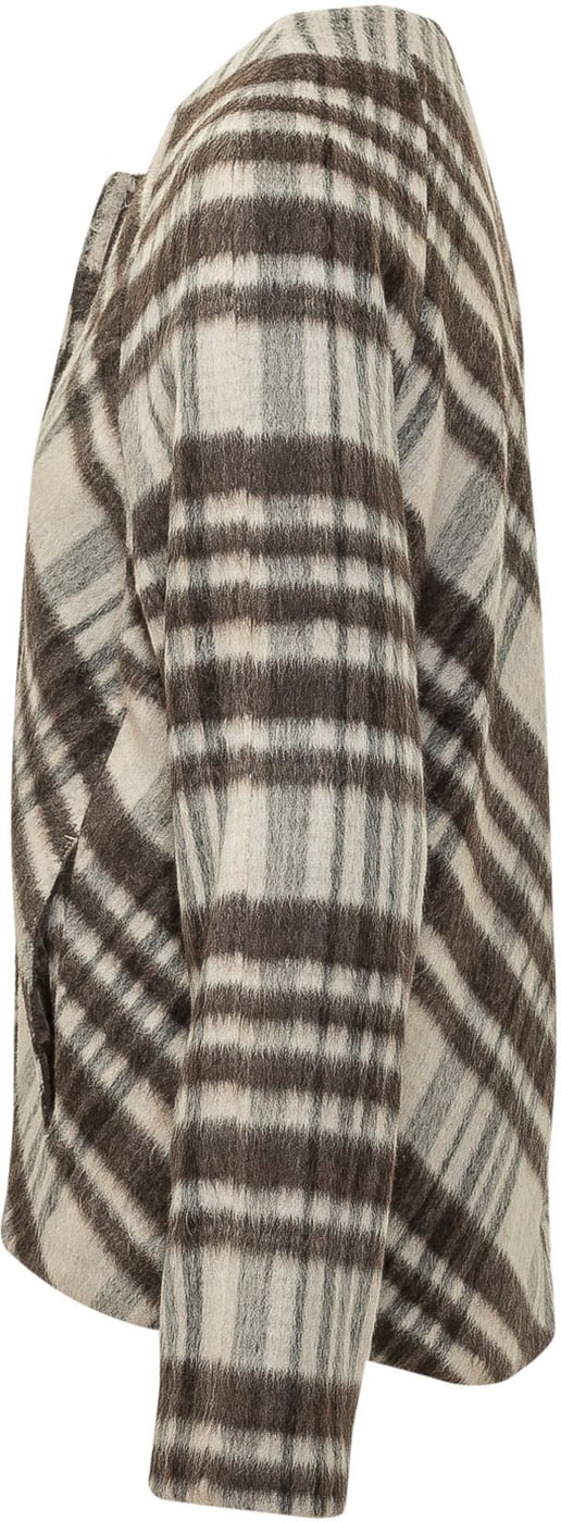 Giacca in Misto Mohair con Motivo Check