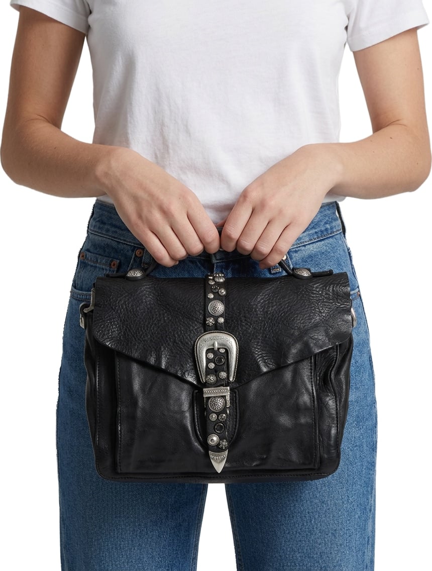 Handbag in leather