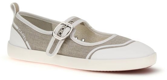 Carel Paris Beige Cotton Ballet Flats
