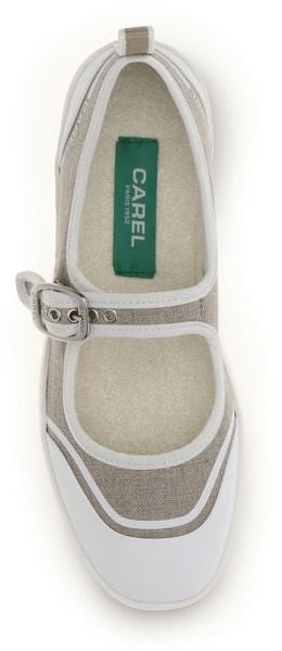 Carel Paris Beige Cotton Ballet Flats