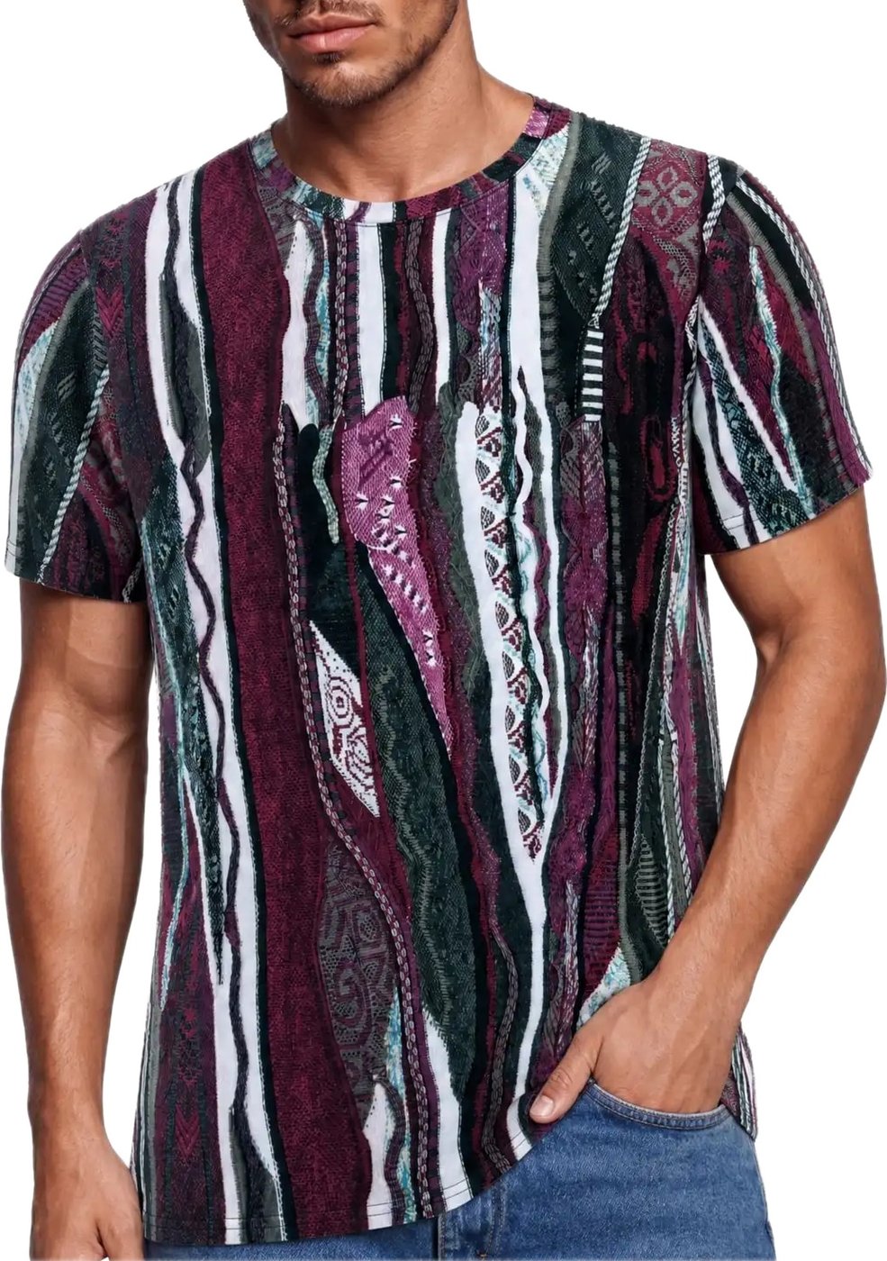 Carlo Colucci T-shirt - Knit Print Story Red