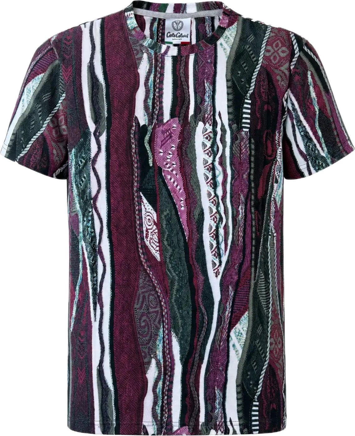 Carlo Colucci T-shirt - Knit Print Story Red