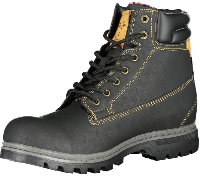 Carrera Black Polyurethane Men Ankle Boot