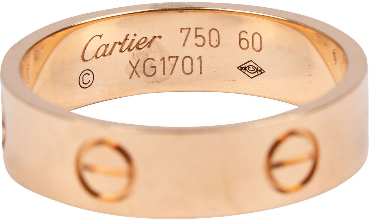 Cartier Au 750 Gold LOVE Wedding Band Ring (#60)