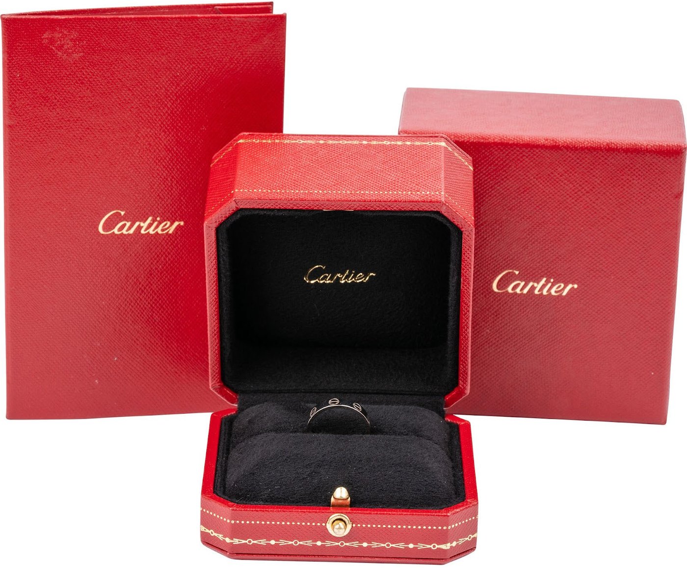Cartier Au 750 White Gold LOVE Wedding Band Ring (#48)