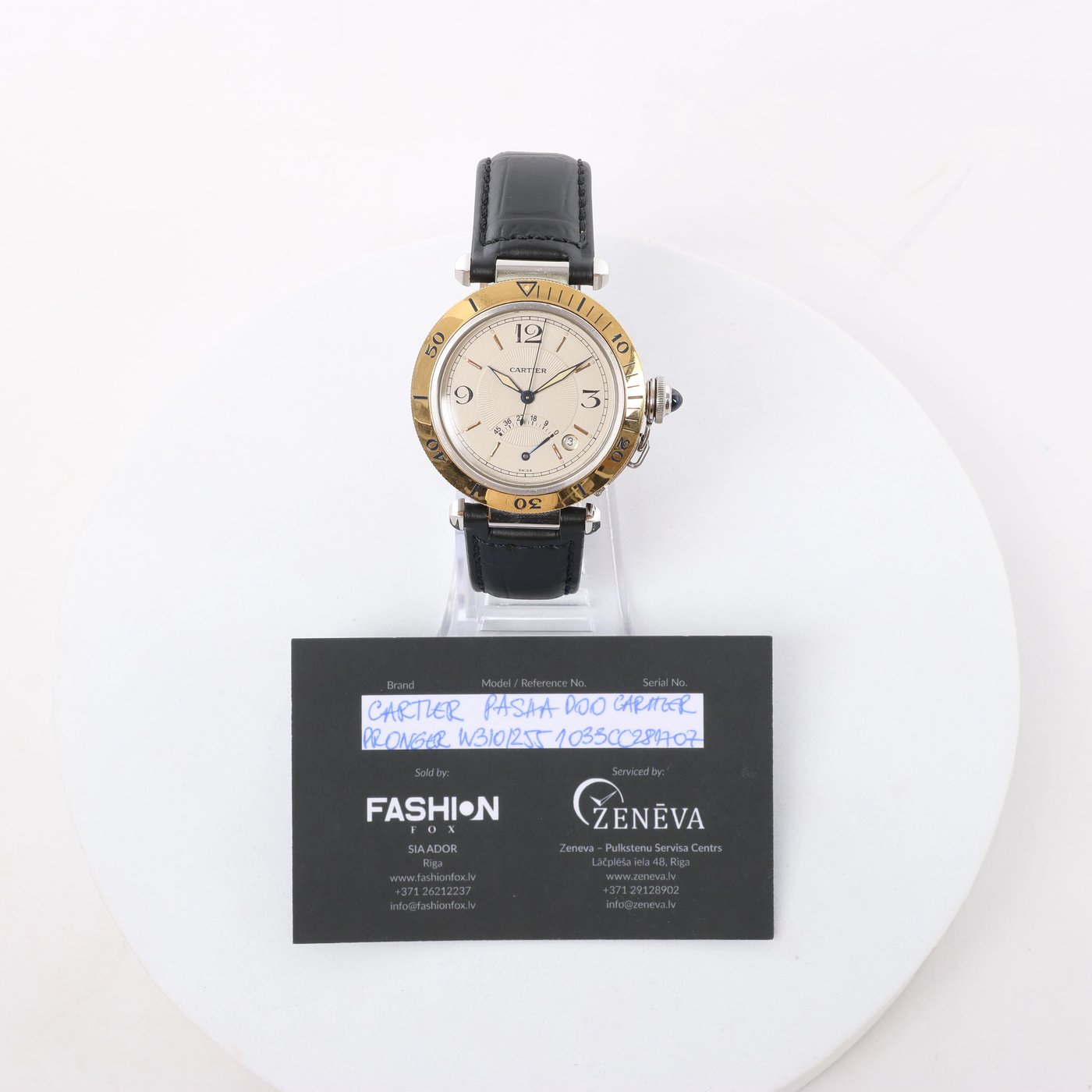 Cartier Pasha de Cartier Power Reserve W3101255 1033CC281707 SS×YG AT Watch with Beige Dial