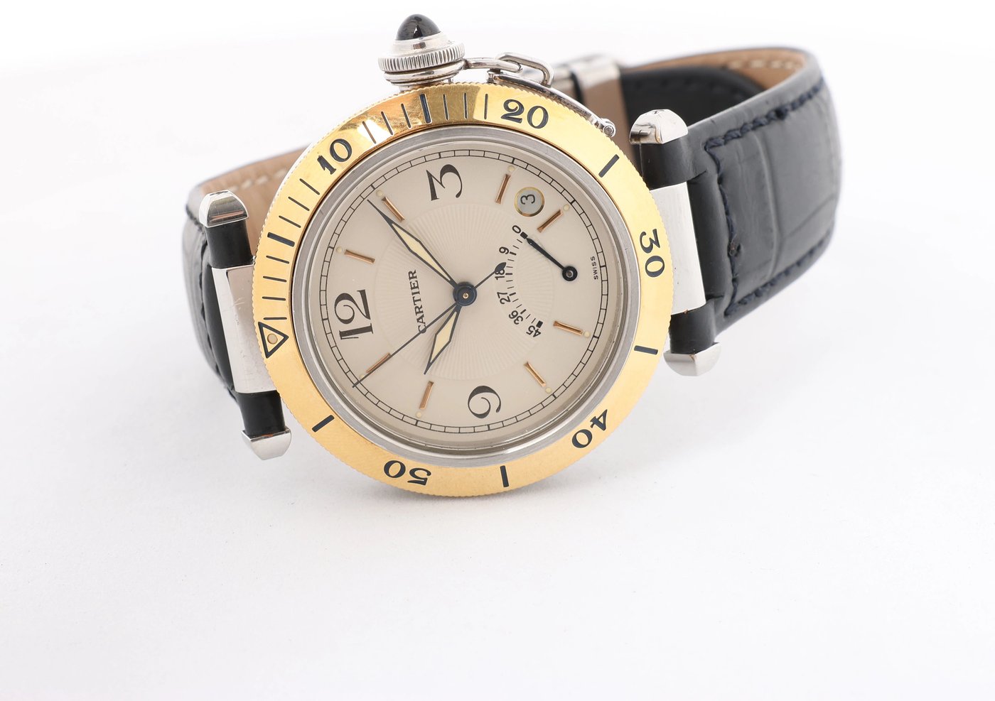 Cartier Pasha de Cartier Power Reserve W3101255 1033CC281707 SS×YG AT Watch with Beige Dial