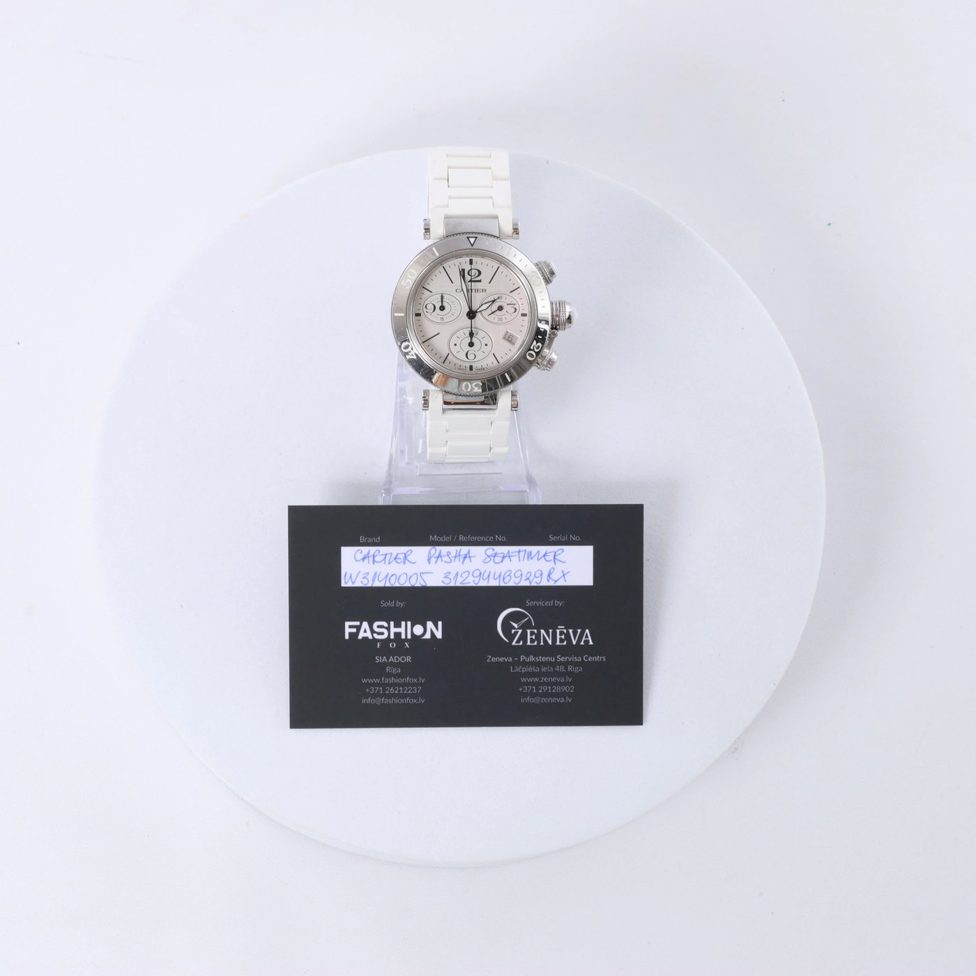 Cartier Pasha Seatimer Quartz Wristwatch, ref. W3140005 With Silver Dial