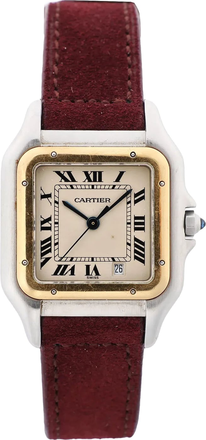 Cartier Panthère W25028B6 187949007444 SS×YG QZ Watch with Beige Dial