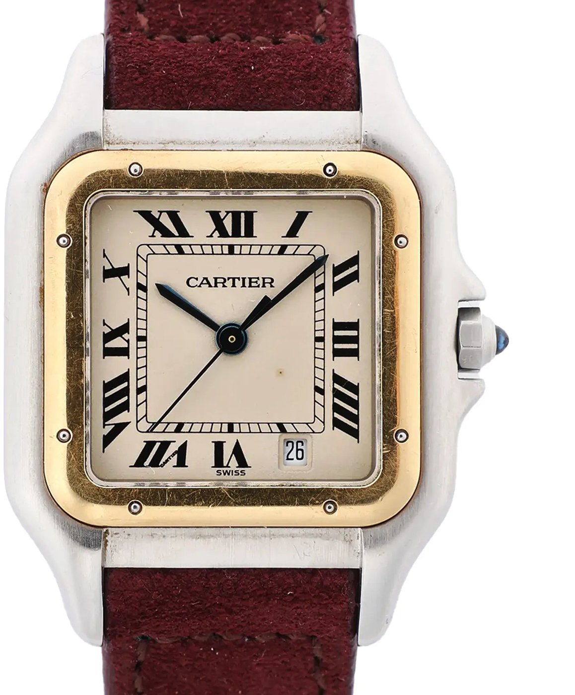 Cartier Panthère W25028B6 187949007444 SS×YG QZ Watch with Beige Dial