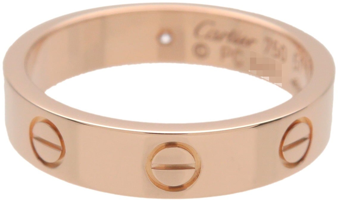 Cartier Love Wedding Band 1 Diamond 18K Rose Gold with Diamond