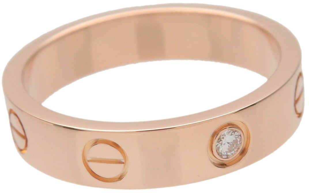 Cartier Love Wedding Band 1 Diamond 18K Rose Gold with Diamond