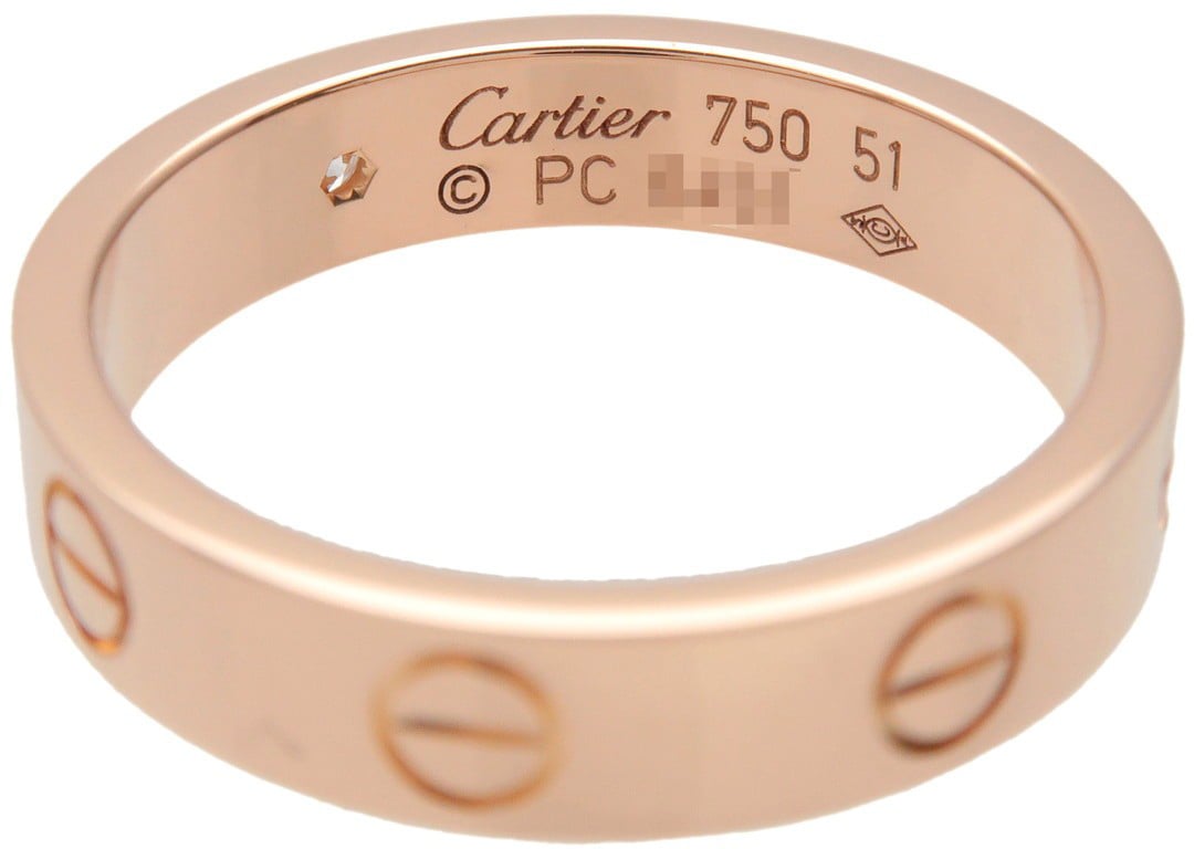 Cartier Love Wedding Band 1 Diamond 18K Rose Gold with Diamond