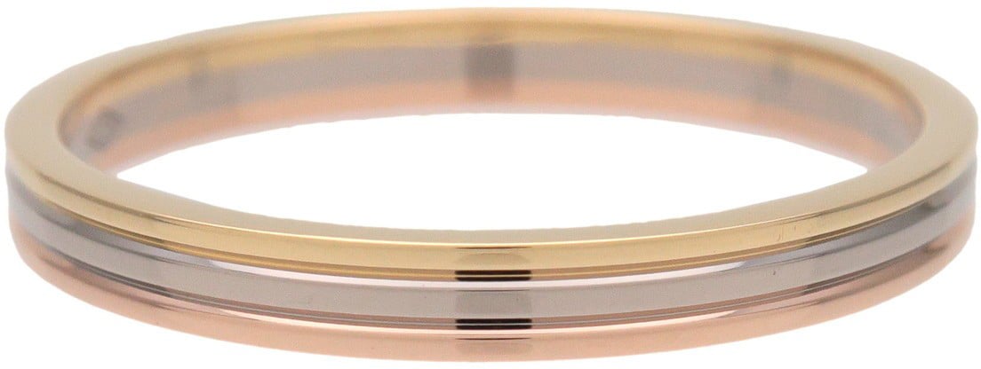 Cartier Vendome Louis Cartier Wedding Band 18K Tricolor Gold with Diamonds