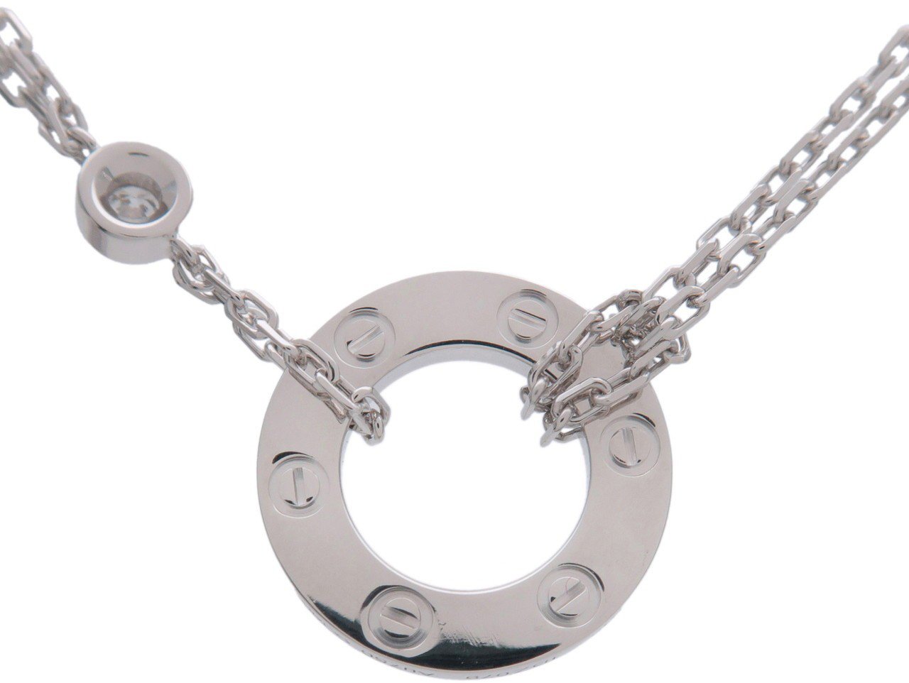 Cartier 2 Diamonds Love Pendant 18K White Gold with Diamonds
