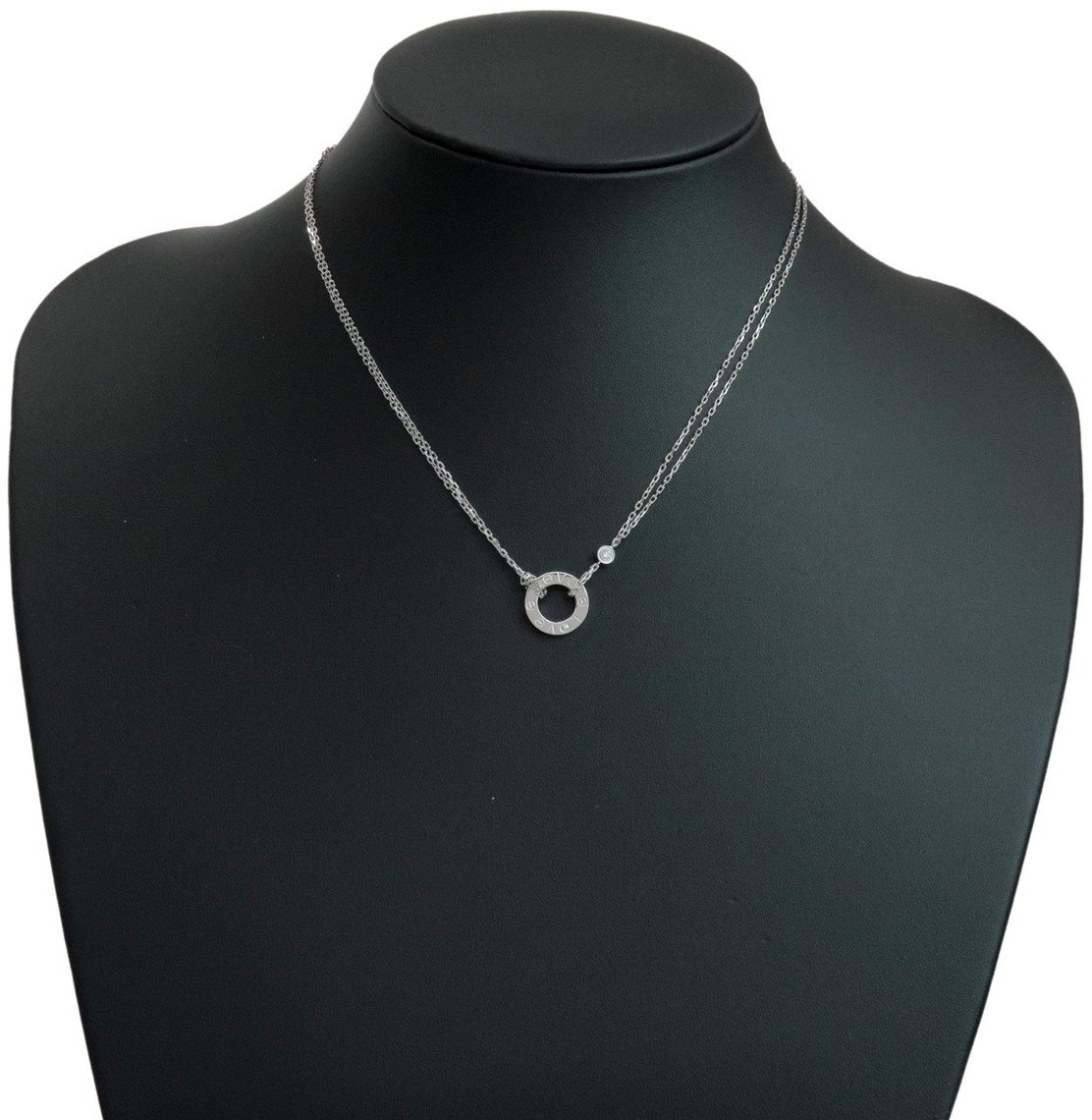 Cartier 2 Diamonds Love Pendant 18K White Gold with Diamonds